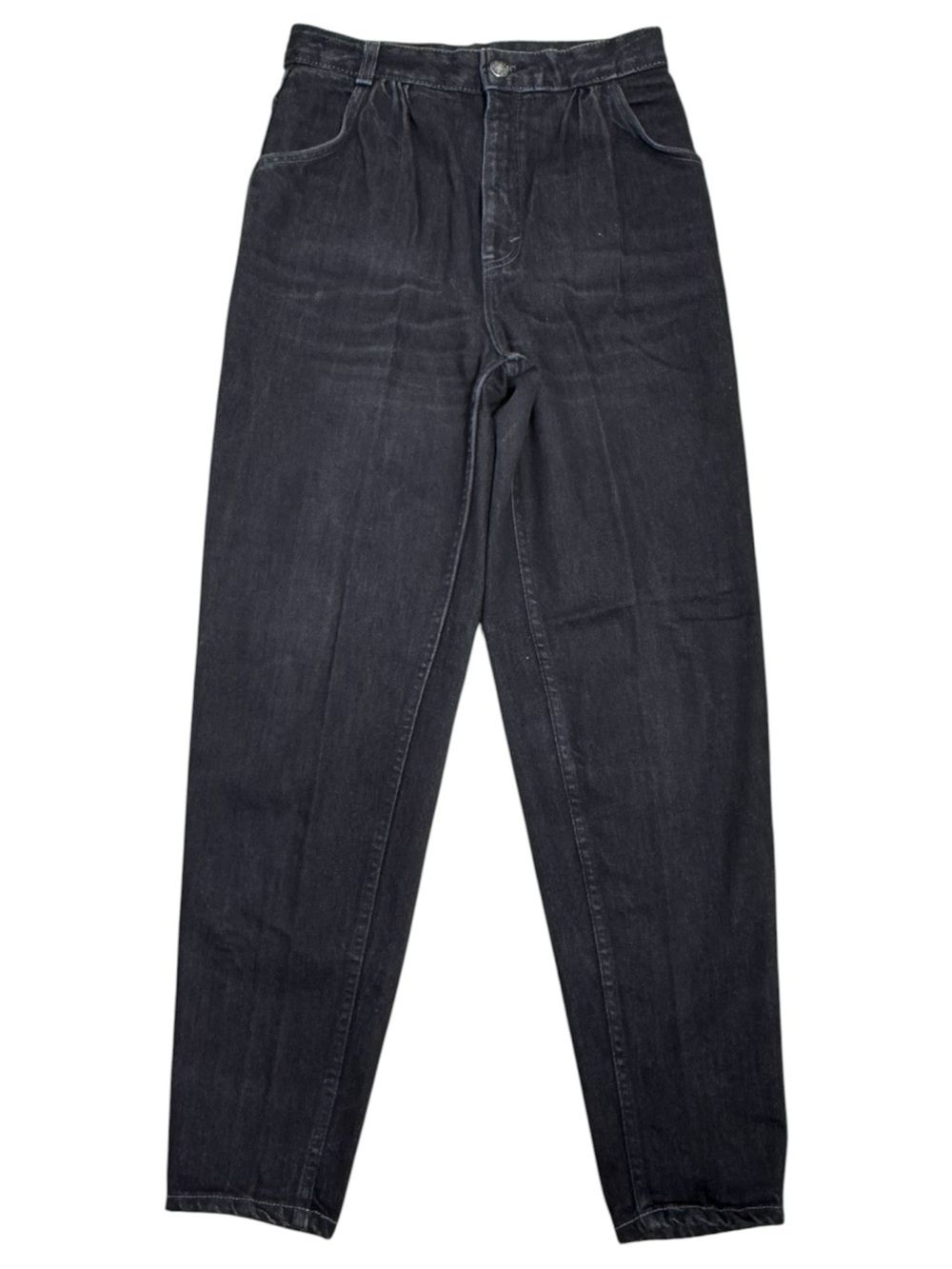 Vintage Levis Juniors Black High Rise Pleated Tapered Mom Jeans Modern size 0/24 - Picture 2 of 9